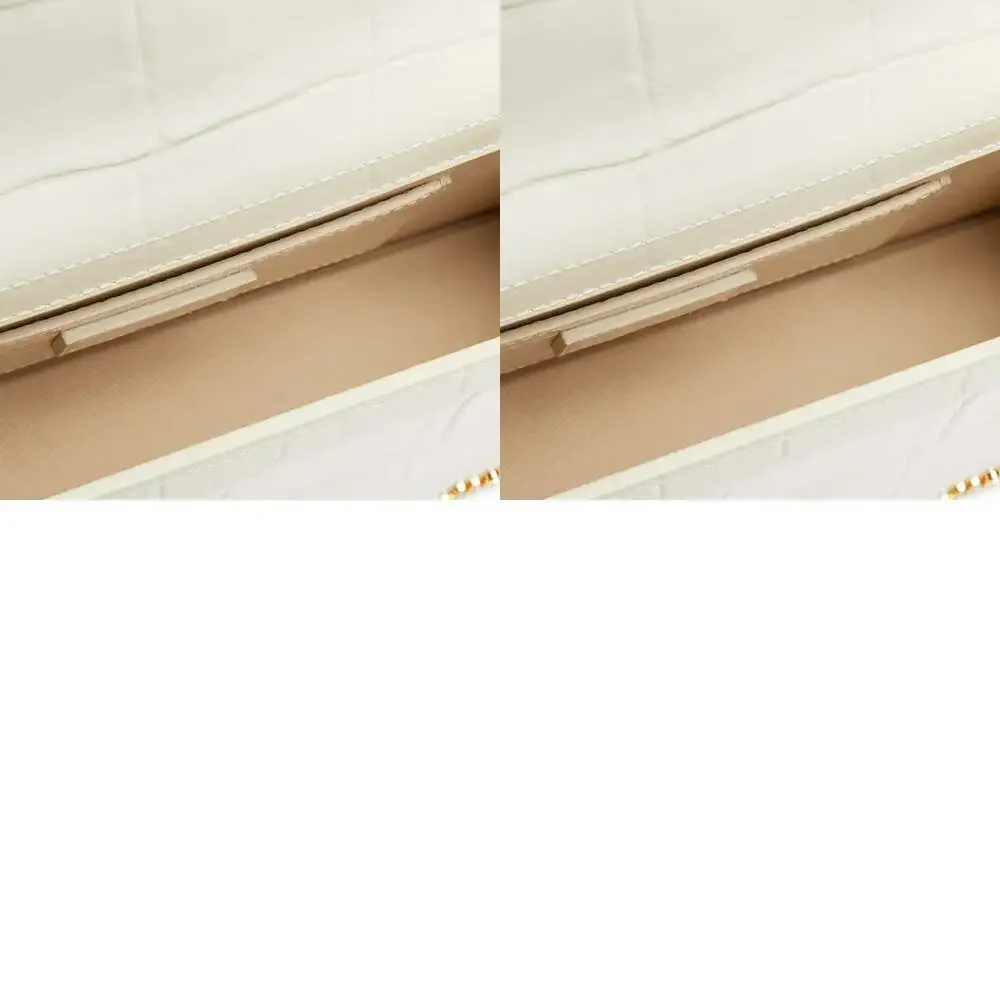 Jacquemus Embossed Leather Le Bambino Top Handle Crocodile Flap Bag White - Picture 3 of 3